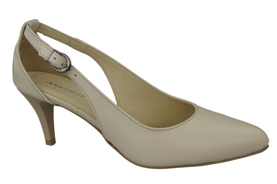 Damenschuhe Sandalen Niedriger Absatz, Naturleder, Beige 973 ElitaBut