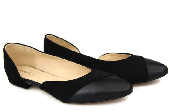 Damenschuhe Ballerinas Schwarz, Naturleder, Wildleder 146 ElitaBut