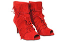 Damenschuhe Peep-Toe-Stiefeletten, natürliches Wildleder, Rot 964 ElitaBut
