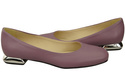 Flache Frauen Schuhe Lilienfarben Dekorative Ferse Naturleder 209 ElitaBut