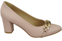 Klassische Frauen Puderrosa Naturleder Schuhe mit Gold Ornament Kette 200 ElitaBut