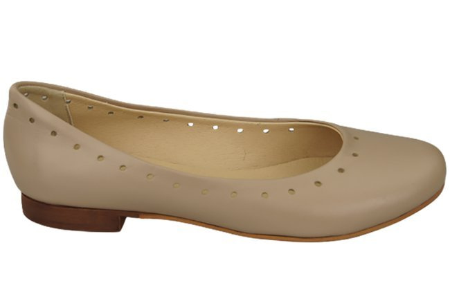 Damenschuhe Bequeme Ballerinas Naturleder Cappuccino Lico 162 ElitaBut