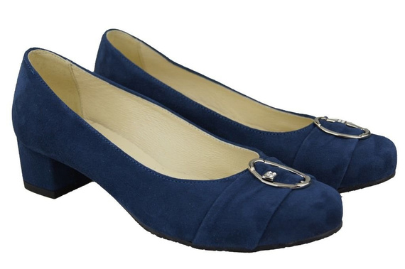 Damenschuhe Pumps Marineblau Naturleder Wildleder 135 ElitaBut
