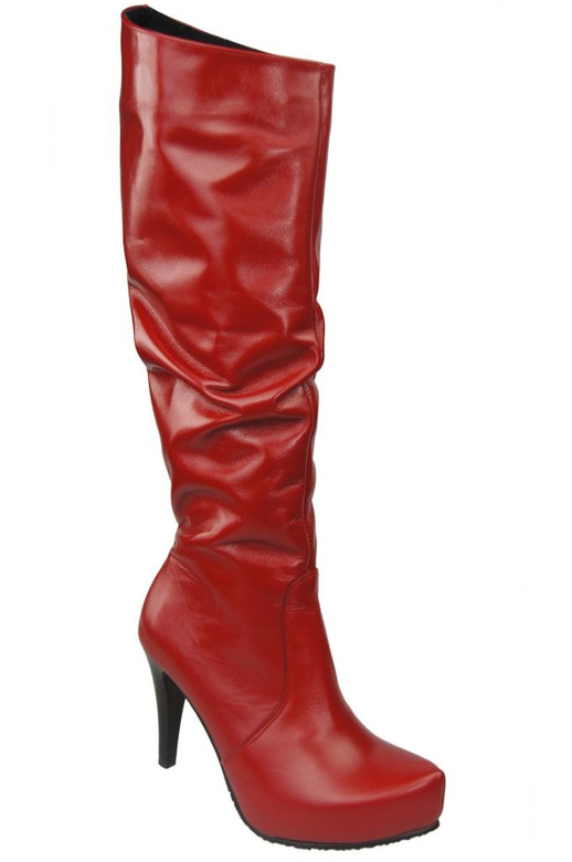 Damen-Plateaustiefel, Naturleder, Rot 120 ElitaBut