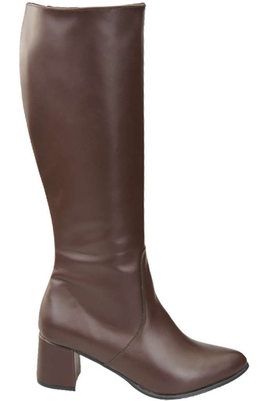 Klassische Damenstiefel, Naturleder, Schokolade 175 ElitaBut