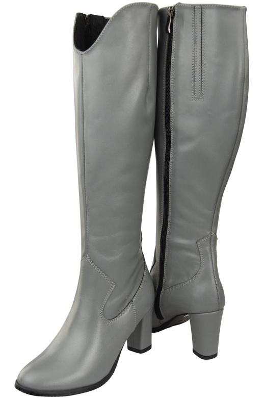 Stilvolle Damen Aschgrau Stiletto Stiefel Naturleder 211 ElitaBut