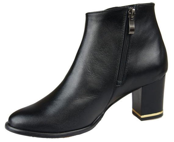 Damenschuhe, wärmend, Naturleder, Schwarz 879 von ElitaBut