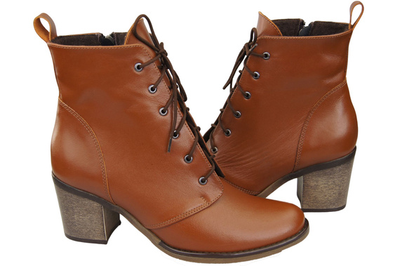 Damen Winter-Schnürstiefel, Naturleder, Braun 188 von ElitaBut