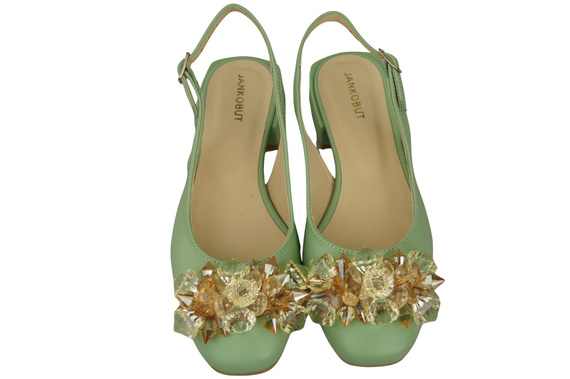 Damen Schuhe Minze Sandalen mit Kristallen Naturleder 215 ElitaBut