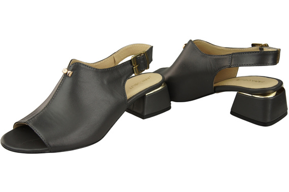 Damenschuhe Graphite Sandalen, goldene Schnalle, Naturleder 198 ElitaBut