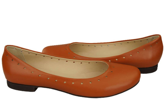 Damenschuhe Bequeme Ballerinas, Naturleder, Rot 162 ElitaBut