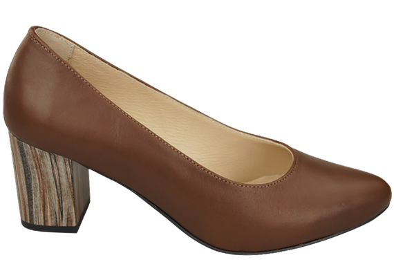 Damenschuhe Pumps Braun Naturleder mit Zierabsatz 157 ElitaBut