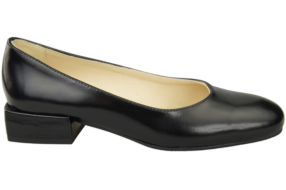 Bequeme Frauen Schuhe Schwarz glänzend Flats Natural Leder 204 ElitaBut