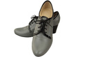 Schuhe Damenschuhe Schnürschuhe, Naturleder, Grau 758 ElitaBut