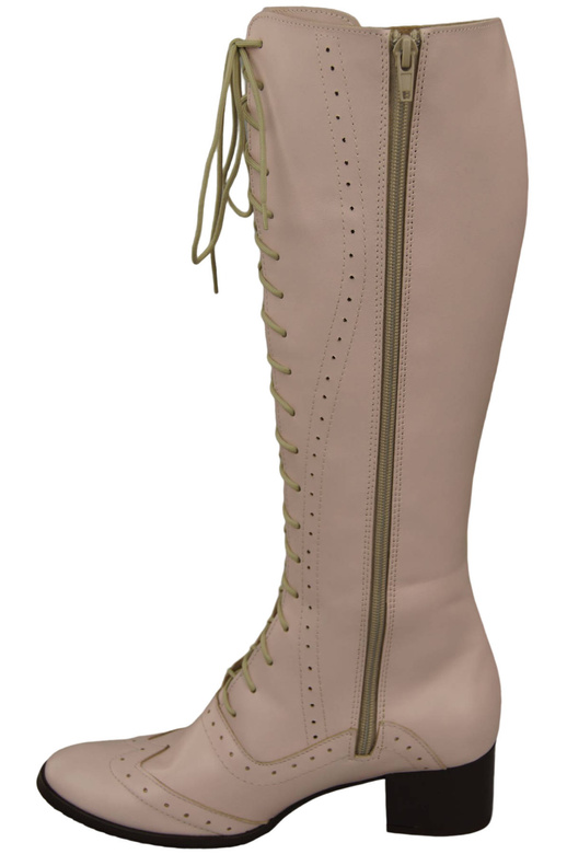 Damenschuhe Schnürstiefel, Naturleder, Puderrosa 595 ElitaBut