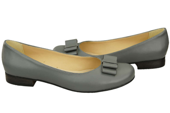 Damen Ballerinas, Naturleder, Grau 702 ElitaBut