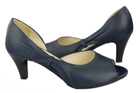 Damenschuhe Sandalen Marineblau Naturleder 566 ElitaBut