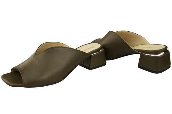 Damen Schuhe Absätze Flip Flops Olive Naturleder 210 ElitaBut