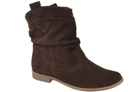 Schuhe Damen Stiefeletten Winter Natursamtleder Schokolade 117 Von ElitaBut