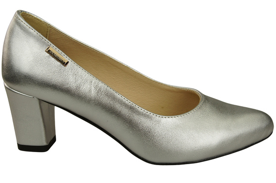 Klassische Glatt Damen Silber Naturleder Schuhe 213 ElitaBut