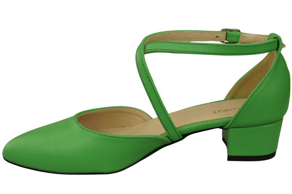 Damen Sandalen Echtleder Limette mit Riemen Niedriger Absatz 223 ElitaBut