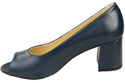 Damenschuhe PEEP TOE Pumps Marineblaues Naturleder mit beschichtetem Absatz 192 ElitaBut