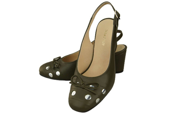 Damenschuhe Olivgrüne Sandalen, Naturleder 167 ElitaBut