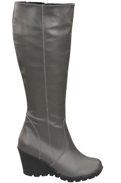 Damenschuhe Keilstiefel, Naturleder, Graphit 745 ElitaBut