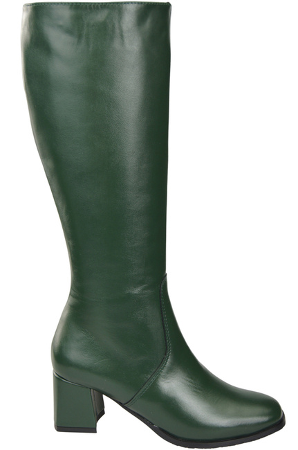 Bequeme Damen Smaragdgrün Niedrig Absatz Stiefel Naturleder 212 ElitaBut