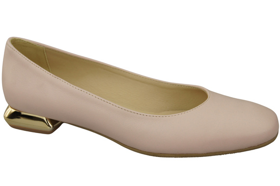 Flache Frauen Schuhe Puderrosa Dekorative Ferse Naturleder 209 ElitaBut
