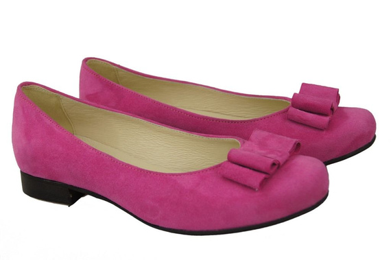 Damenschuhe Ballerinas Fuchsia, Naturleder, Wildleder 126 ElitaBut