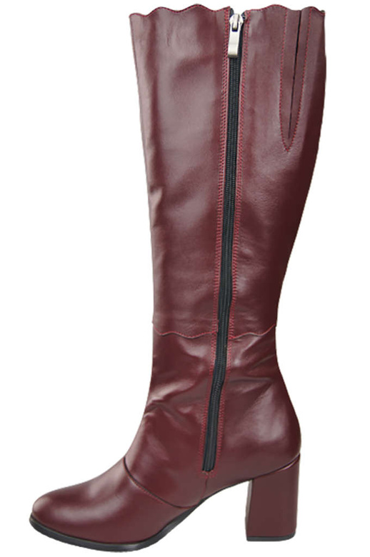 Klassische Damenstiefel, Naturleder, Burgund 176 ElitaBut