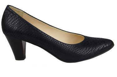 Damenschuhe Pumps, Naturleder, Schuppenmotiv, Marineblau 927 ElitaBut