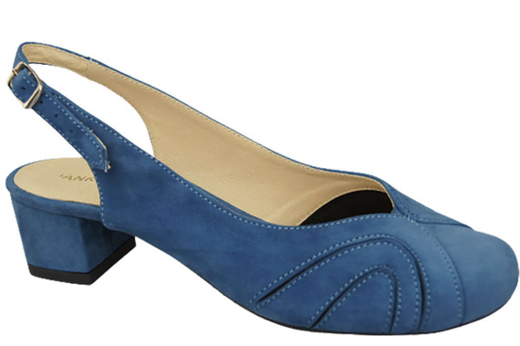 Damenschuhe Sandalen, Naturleder, Wildleder, Blau 842 von ElitaBut