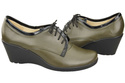 Schuhe Damen-Keilschuhe, Naturleder, Olive 181 ElitaBut