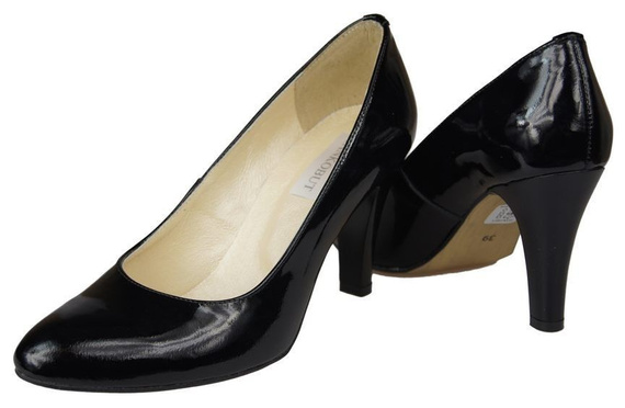 Damenschuhe Pumps Naturleder Schwarz Lack 764 ElitaBut