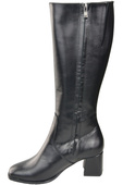 Bequeme Damen Schwarz Niedrig Absatz Stiefel Naturleder 212 ElitaBut