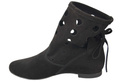 Schuhe Damen-Stiefeletten, natürliches Veloursleder, Schwarz 160 ElitaBut