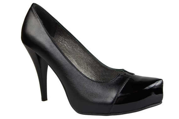 Damenschuhe Pumps, Naturleder, Schwarz 897 ElitaBut