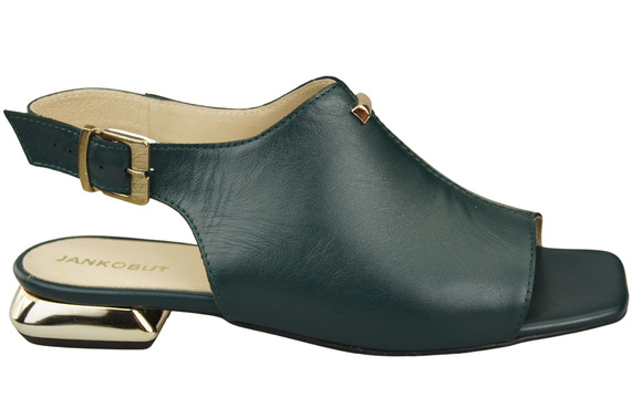 Bequeme Frauenschuhe Sandalen Malachit Flacher Goldabsatz Naturleder 207 ElitaBut