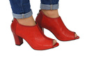 Damenschuhe Peep-Toe-Stiefeletten, Naturleder, Red Scales 957 ElitaBut