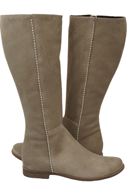 Schuhe Damenstiefel, Naturleder, Velours 153 Beige ElitaBut