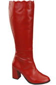 Klassische Damenstiefel, Naturleder, Rot 176 ElitaBut