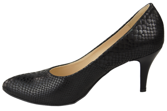 Damenschuhe Pumps Schwarz Schlangenmotiv, Naturleder 150 ElitaBut