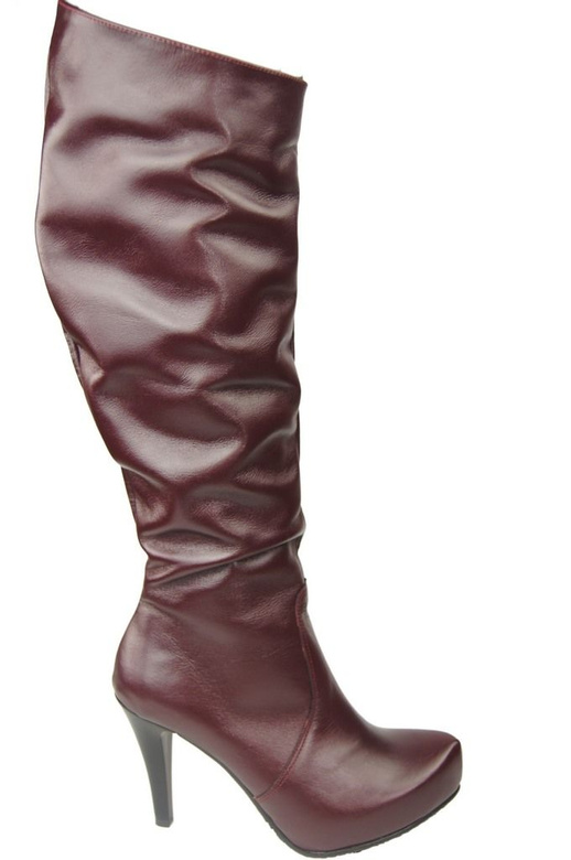 Schuhe Damenstiefel Plateau Naturleder Burgund 120 ElitaBut