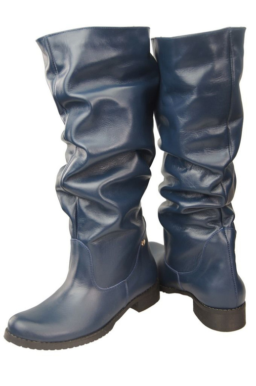 Schuhe Damenstiefel Stiefel, Naturleder 123 Marineblau ElitaBut