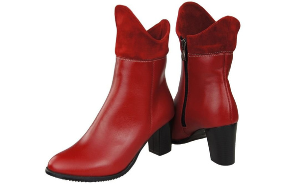 Damen-Winterstiefel, Naturleder, Rot 137 ElitaBut