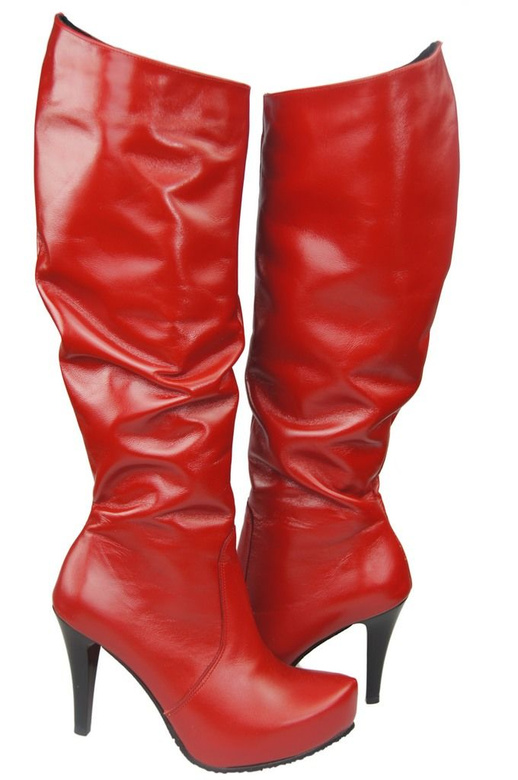 Damen-Plateaustiefel, Naturleder, Rot 120 ElitaBut