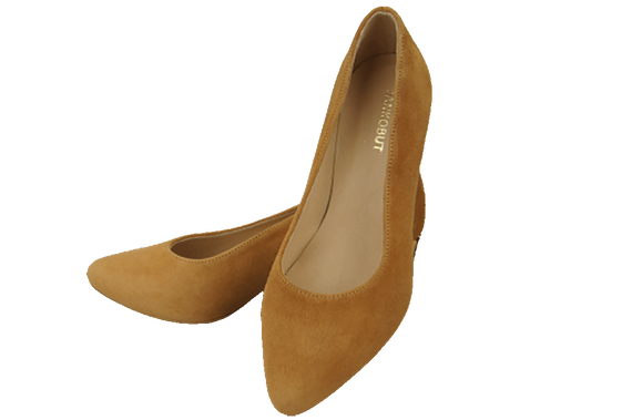 Damenschuhe Pumps Rot Natürliches Wildleder Dekorativer Absatz 158 von ElitaBut