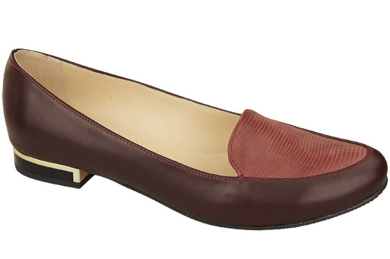 Damen Ballerinas Lords, Naturleder, Burgund 908 ElitaBut